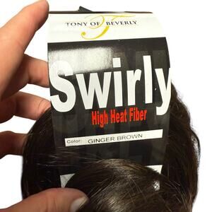 Tony of Beverly Hills Swirly in Ginger Brown Salon Quality Hairpiece NWT